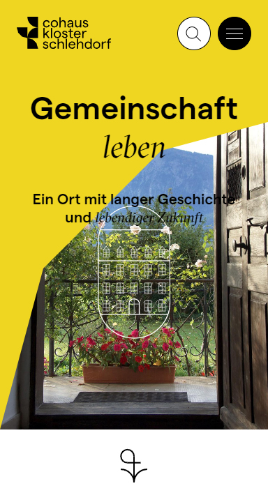 screenshot der mobile-homepage vom cohaus kloster schlehdorf